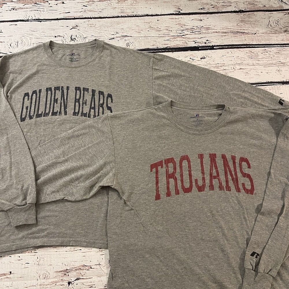 Vintage Russell Athletic USC Trojans Cal Golden Bears Berkeley Long Sleeve Large